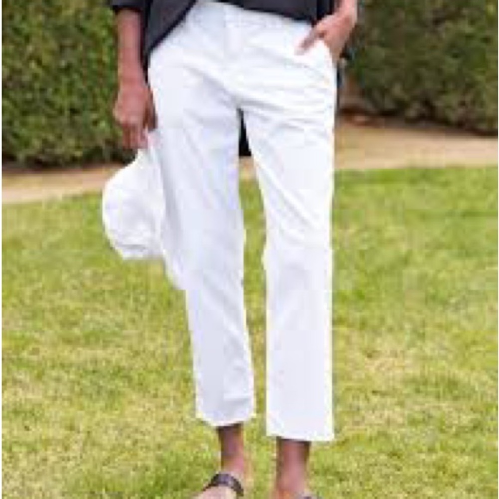 Frank & Eileen White Straight Leg Pants